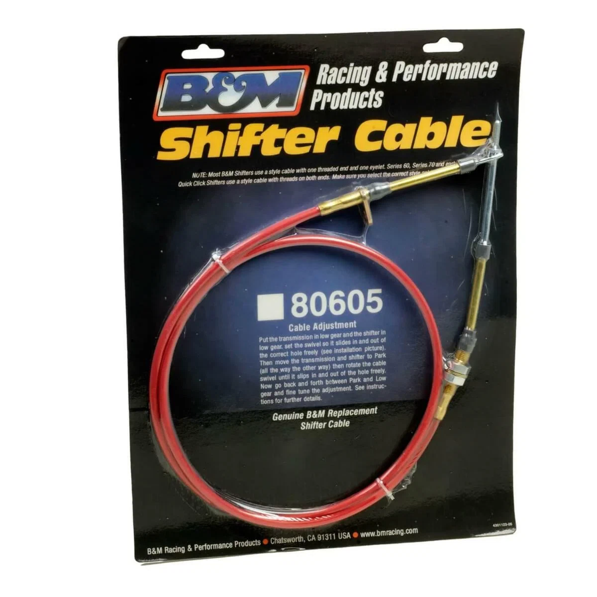 B & M 80605 Automatic Transmission Shifter Shift Cable w_ Eyelet End 5'